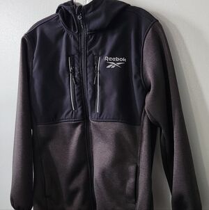 Reebok Boy's Black and Gray Hoodie Jacket Size 14-16 Two Tone